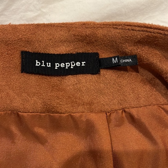 Blu Pepper Faux Suede Fringe Skirt - Picture 3 of 3